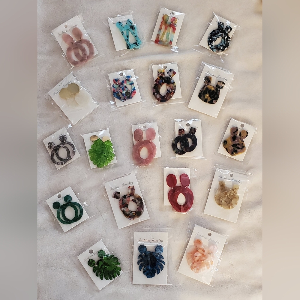 Acrylic Statement Earrings Bundle